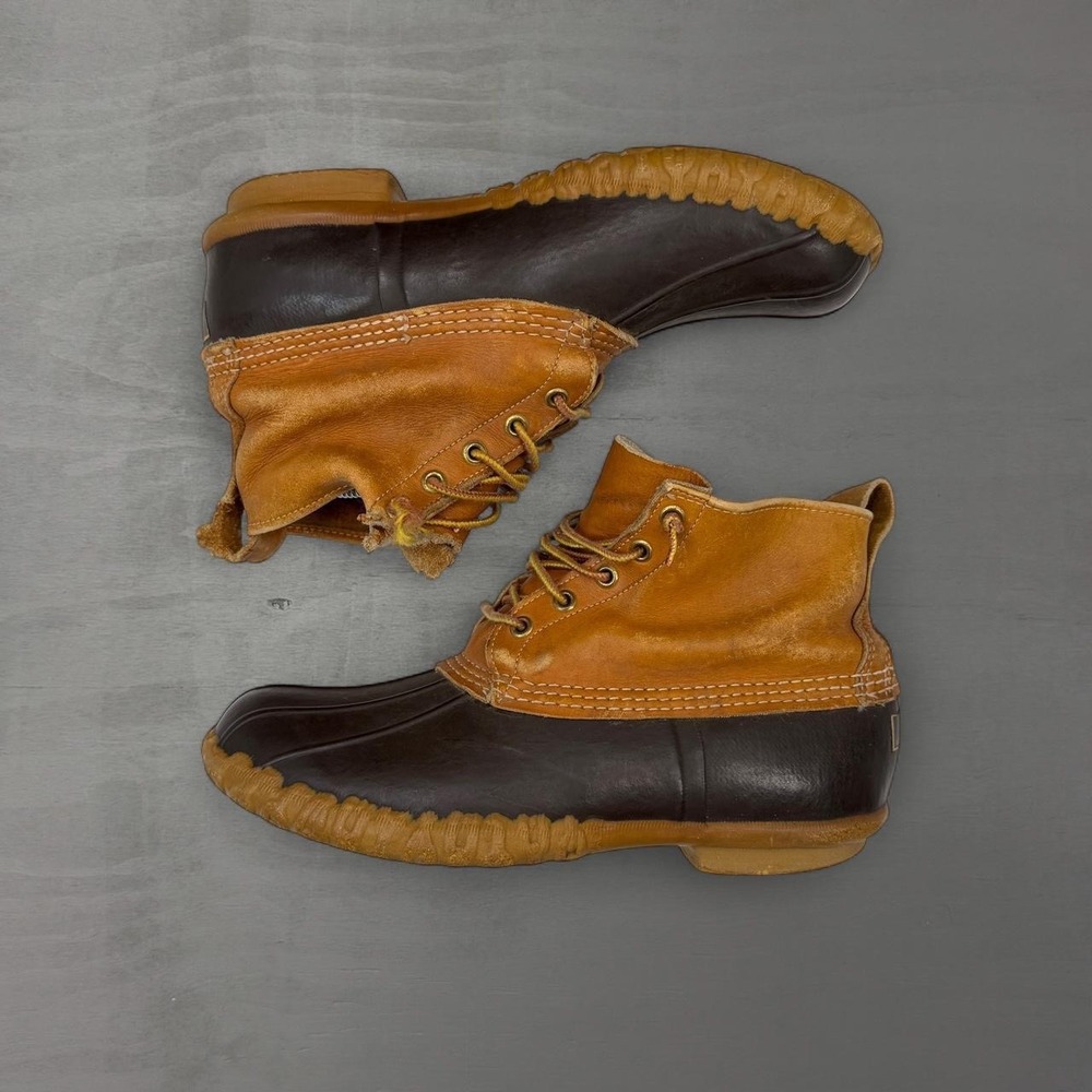 Vintage L.L.Bean Made in USA Maine Hunting Shoe Brown Leather Duck Boots 9 M
